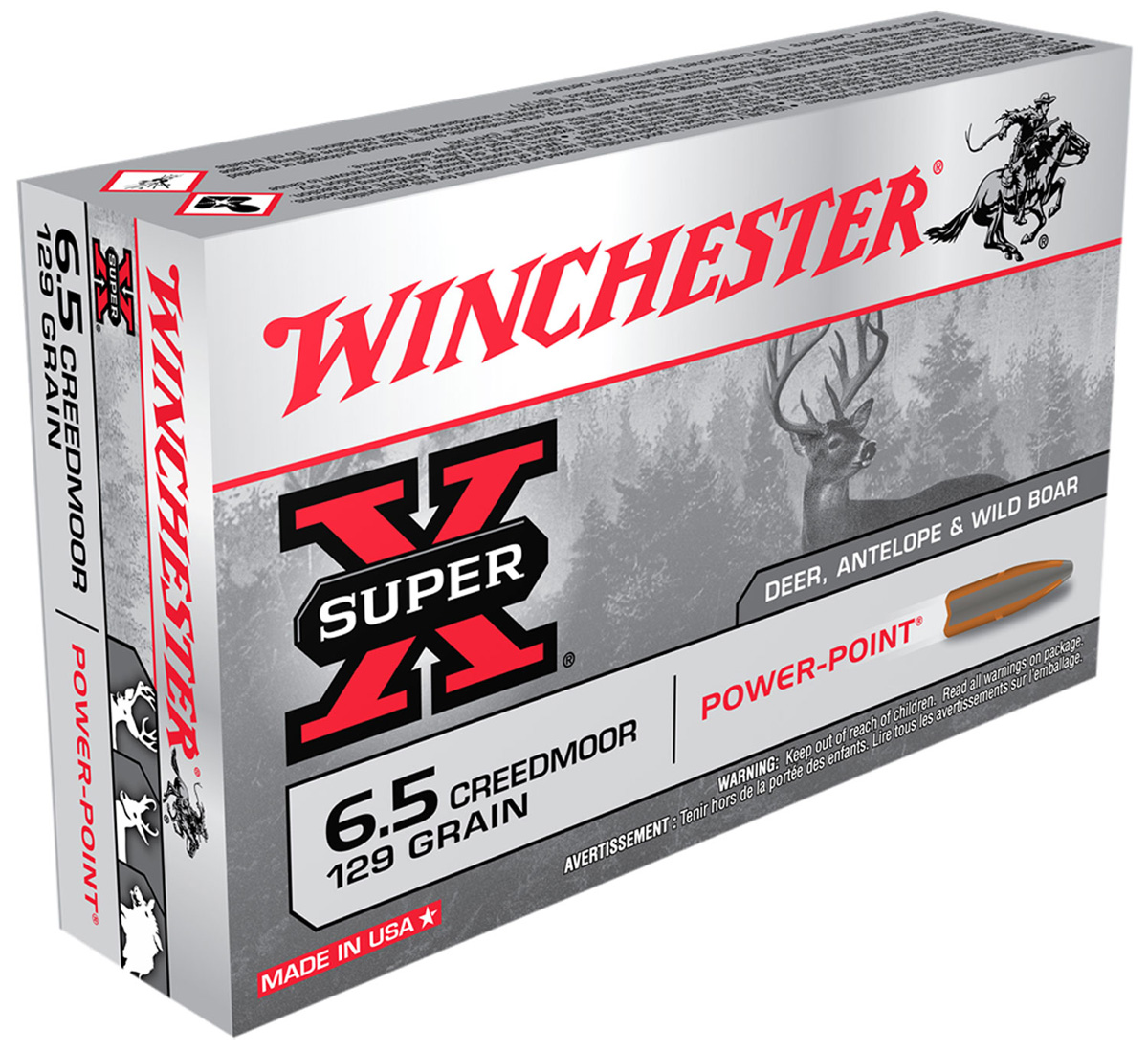 Winchester Super X 6.5 Creedmoor 129 Grain Power Point Ammo 20 Rounds