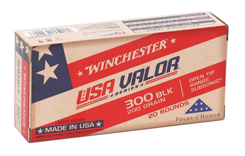 Winchester USA Valor 300 Blackout 200 Grain Subsonic Ammunition