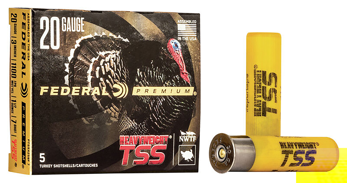 Federal TSS 20 Ga 3" 1 1/2 oz Tungsten Turkey 7 Shot Ammo 5 Rounds Federal TSS 20 Ga 3" 1 1/2 oz Tungsten Turkey 7 Shot Ammo 5 Rounds