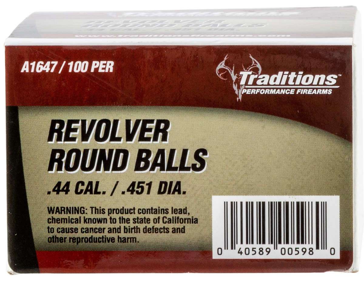 Traditions 44 Caliber .451 Diameter 140 Grain Round Lead Balls 100 Count