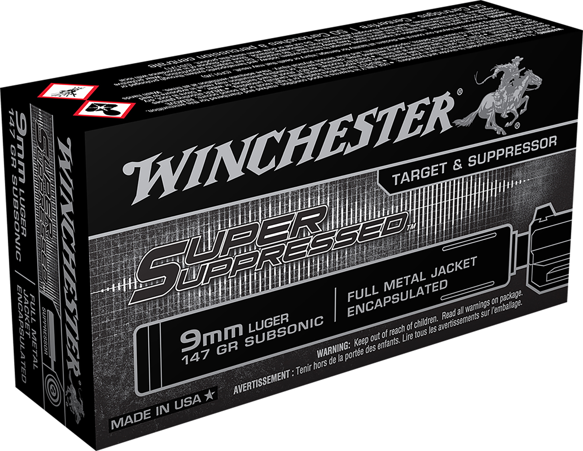 Winchester Super Suppressed 9mm 147 Grain Full Metal Jacket Ammo 50 Rounds Winchester Super Suppressed 9mm 147 Grain Full Metal Jacket Ammo 50 Rounds