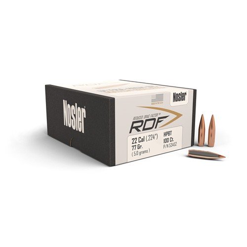 Nosler 22 Cal 77 Grain RDF Ultra-High BC Match Bullets 100 Count Nosler 22 Cal 77 Grain RDF Ultra-High BC Match Bullets 100 Count