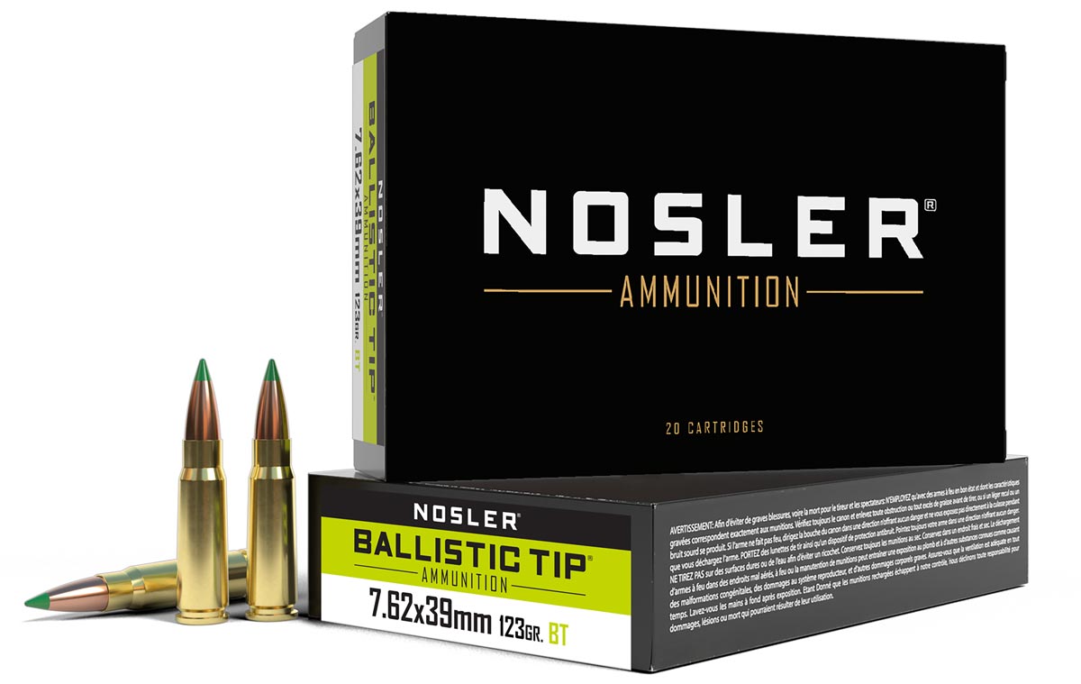 Nosler Ballistic Tip 7.62x39mm 123gr Spitzer Bullets, 20 Count
