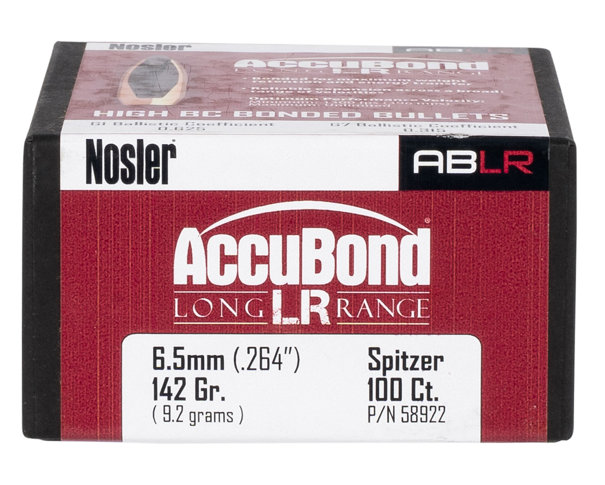 Nosler 6.5mm 142 Grain Accubond Long Range Spitzer Bullets, 100 Count 