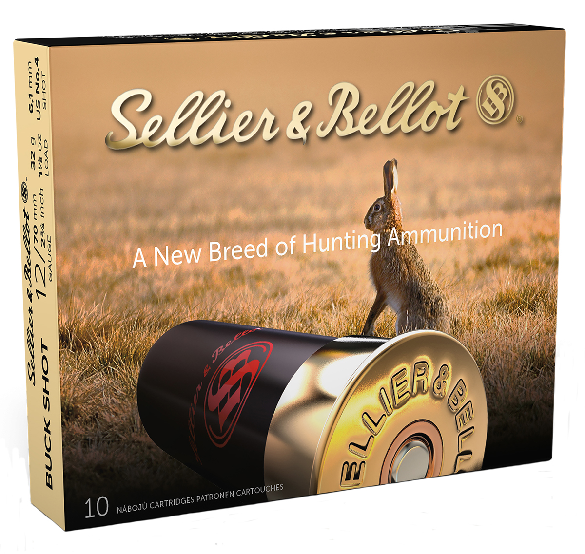 Sellier & Bellot 12 Ga #4 Buckshot 2.75" 12 Pellets 10 Rounds