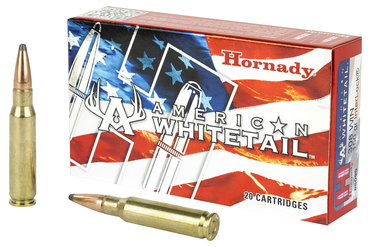 Hornady American Whitetail 308 Win 150 Grain Ammo, 20 Rounds