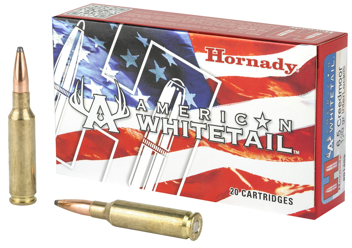 Hornady American Whitetail 6.5 Creedmoor 129 Grain Ammo, 20 Rounds