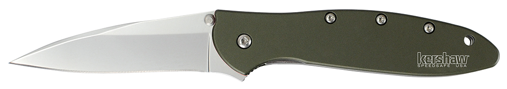 Kershaw 1660OL Olive Drab Leek Assisted Flipper Folding Knife  Kershaw 1660OL Olive Drab Leek Assisted Flipper Folding Knife