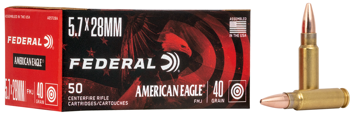 Federal American Eagle 5.7X28 40 Grain FMJ Ammo 50 Rounds Federal American Eagle 5.7X28 40 Grain FMJ Ammo 50 Rounds