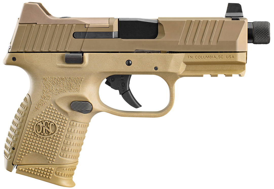FN 509 Tactical Compact 9mm Pistol Flat Dark Earth 9mm Pistol, Threaded Barrel, Optics Ready, No Manual Safety FN 509 Tactical Compact 9mm Pistol Flat Dark Earth 9mm Pistol, Threaded Barrel, Optics Ready, No Manual Safety