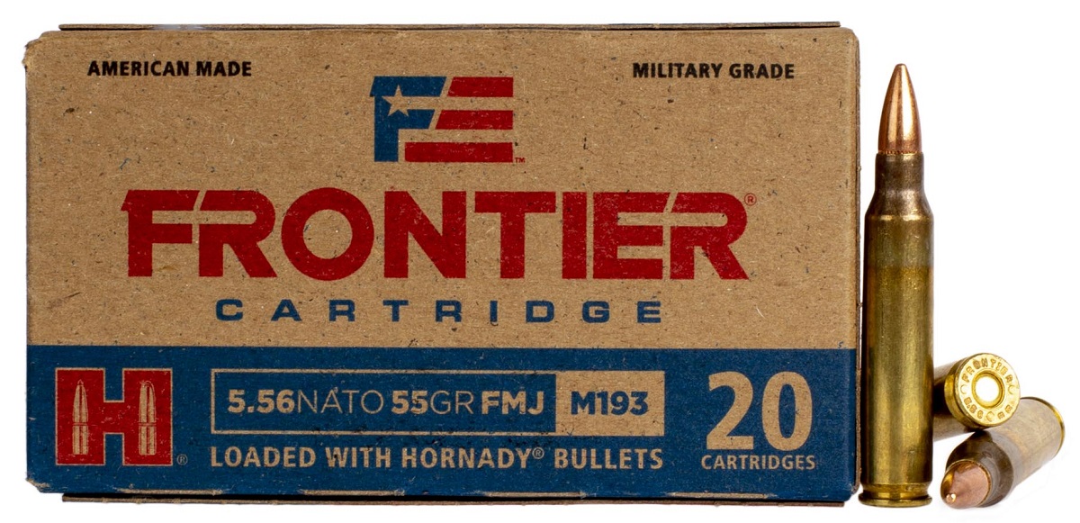 Hornady Frontier M193 556 55 Grain FMJ Ammo, 20 Rounds Hornady Frontier M193 556 55 Grain FMJ Ammo, 20 Rounds