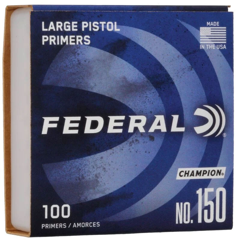 Federal Champion #150 Large Pistol Primers, 1000 Count (STORE PICK UP ONLY)