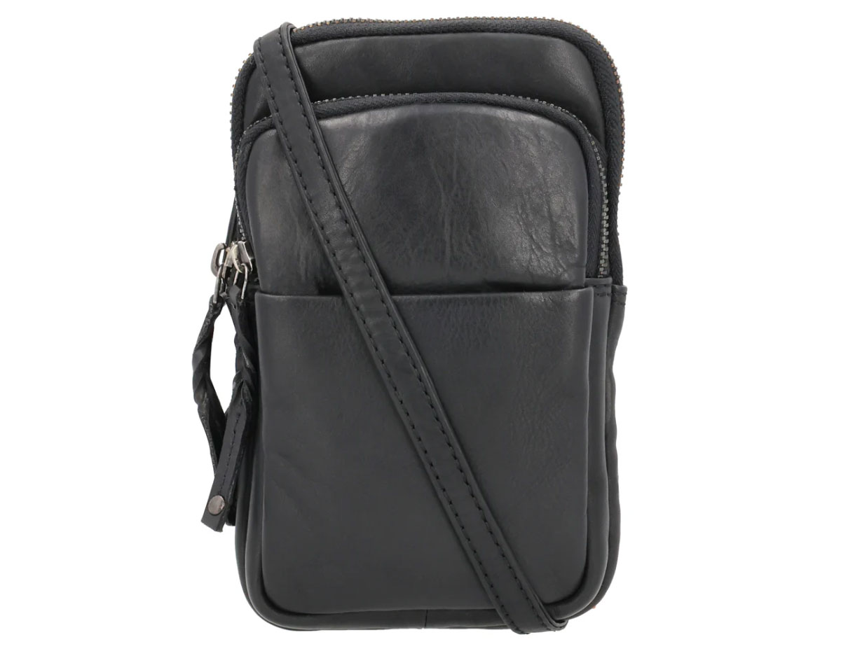 Lady Conceal "Shay" Concealed Carry Leather Crossbody Bag for Tasers and Pepper Spray - Black