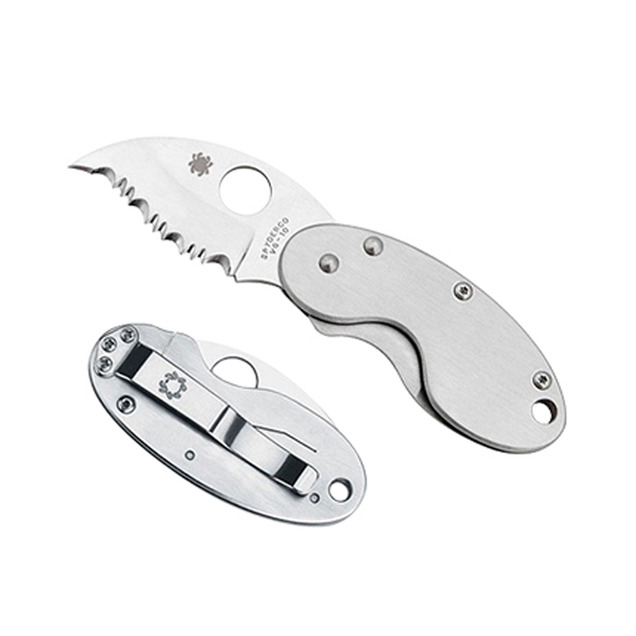 Spyderco C29S Crickett Stainless Steel Serrated Folding Knife  Spyderco C29S Crickett Stainless Steel Serrated Folding Knife