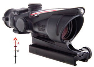 Trijicon ACOG 4x32 Scope with Red Chevron BAC Flattop Reticle  includes Flat Top Adapter