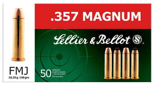 Sellier & Bellot 357 Magnum, 158 Grain, FMJ, 50 Rounds